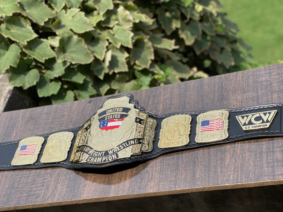 WCW US Heavyweight Championship replica belt, side plates and end plate