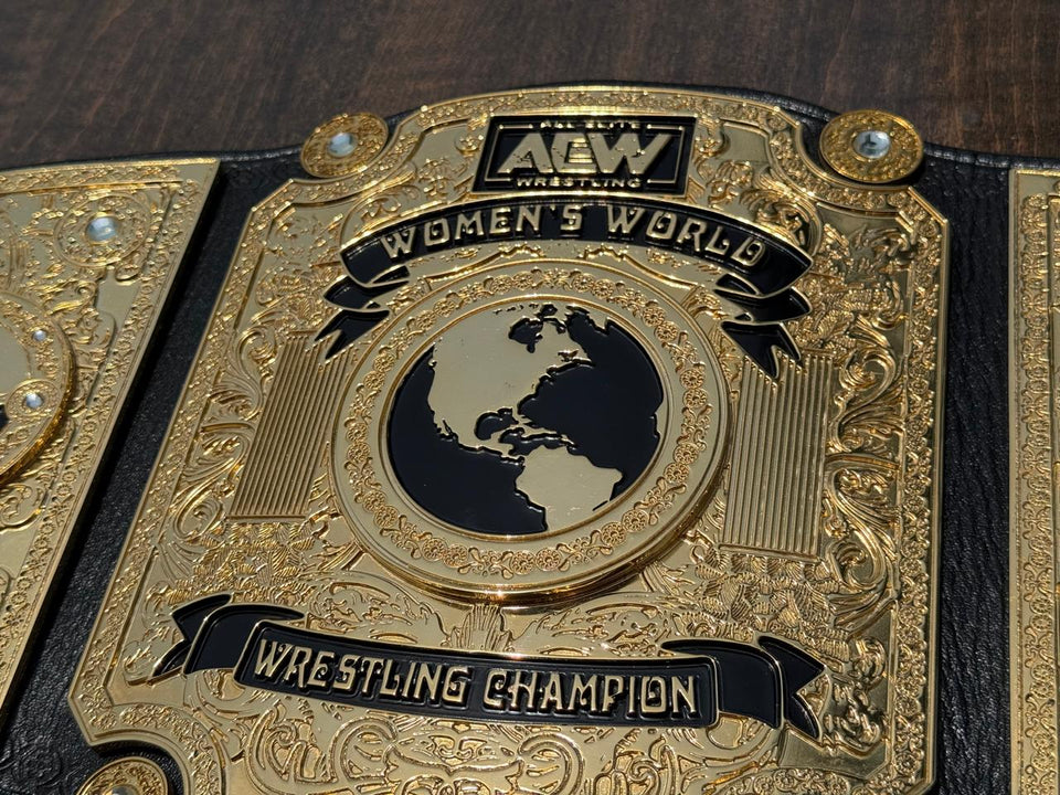 AEW Women's World Championship replica belt, centre plate close-up, photo 13