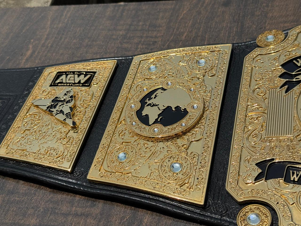 AEW Women's World Championship replica belt, side plates close-up, photo 11