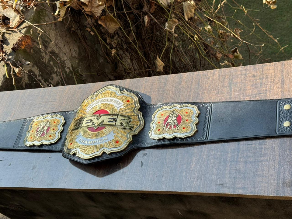 NJPW NEVER Openweight Championship replica belt, full belt view, photo 7