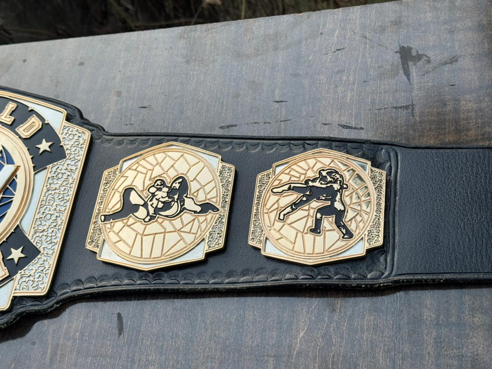 AEW Women's Tag Team Championship replica belt, side plates close-up, photo 4
