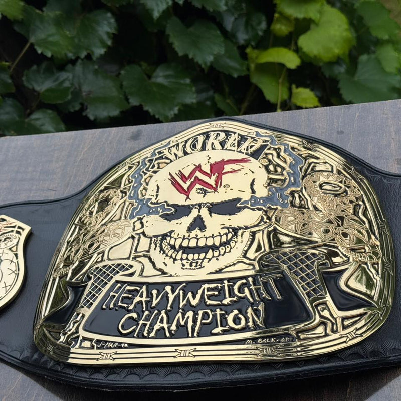 wwf smoking skull belt