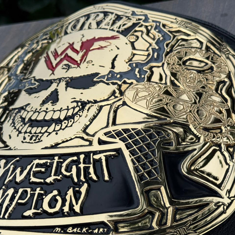 wwf smoking skull belt