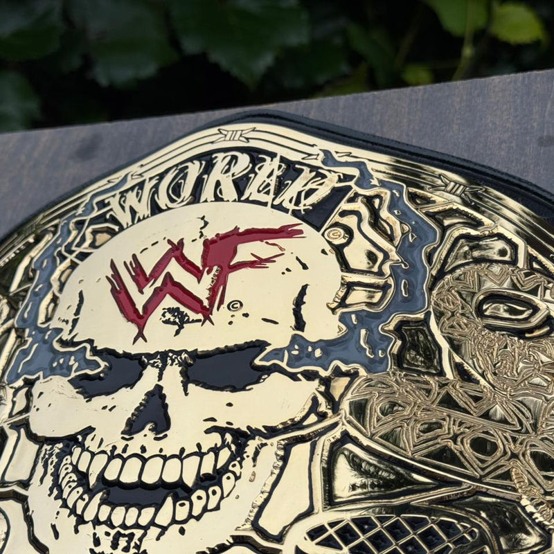 wwf smoking skull belt