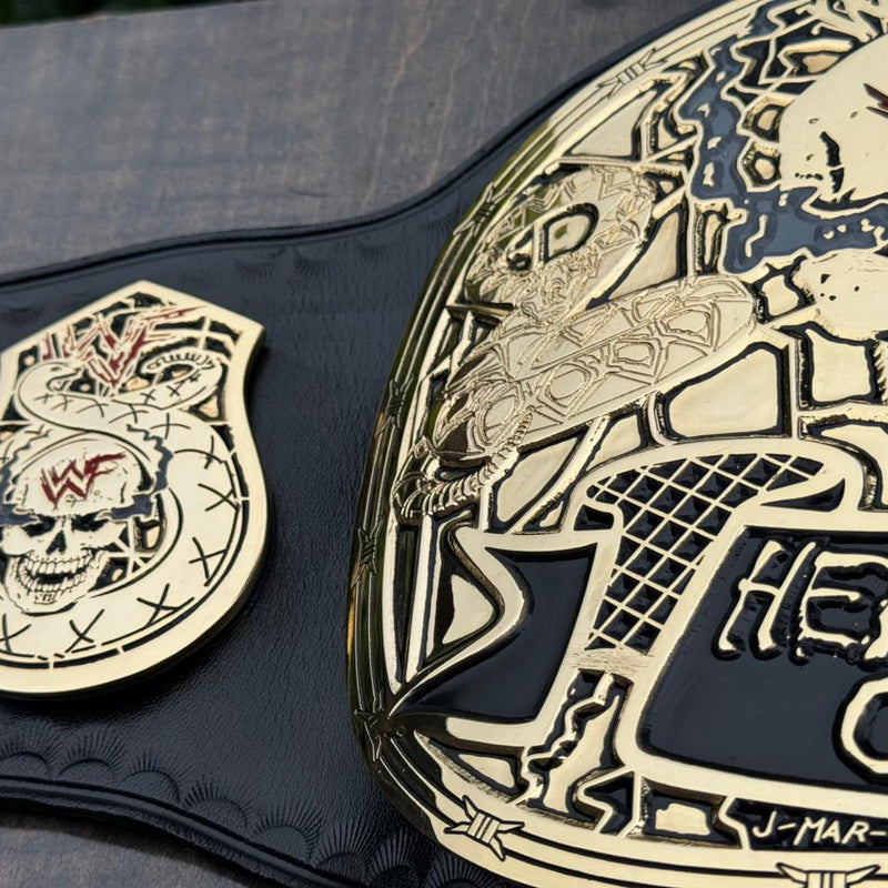 wwf smoking skull belt