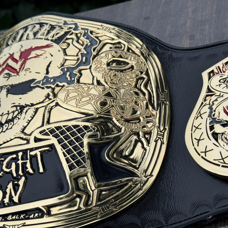 wwf smoking skull belt