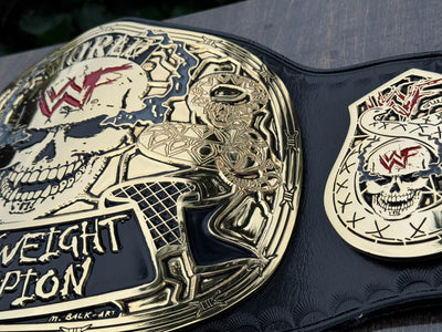wwf smoking skull belt