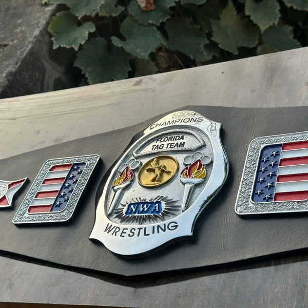 NWA FLORIDA TAG TEAM CHAMPIONS WRESTLING BELT Casted