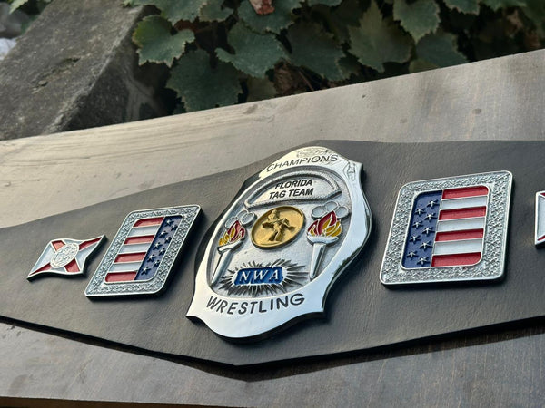 NWA FLORIDA TAG TEAM CHAMPIONS WRESTLING BELT Casted