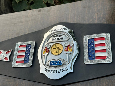 NWA FLORIDA TAG TEAM CHAMPIONS WRESTLING BELT Casted