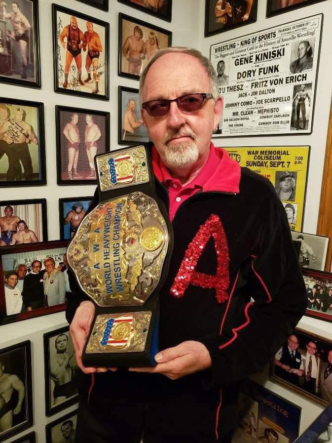 AWA Collector with an MS Belts championship